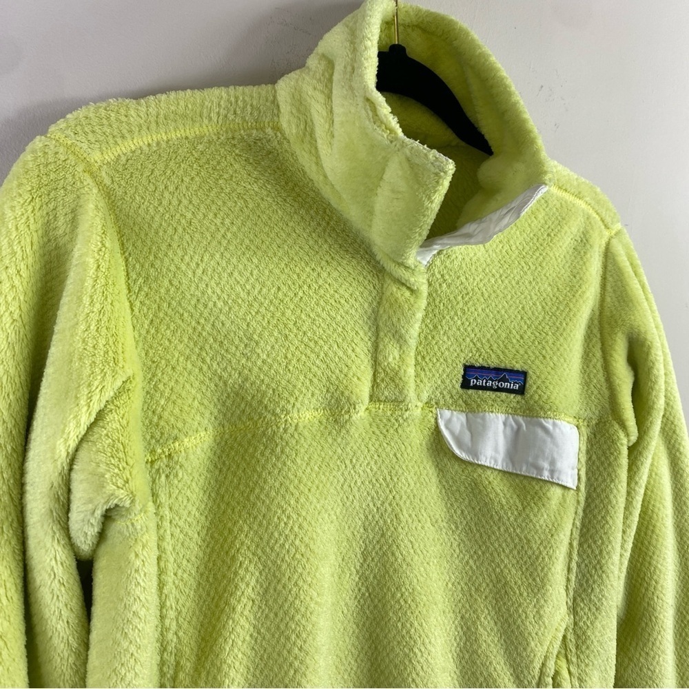 Patagonia Women’s Highlighter Yellow ReTool Snap-T Synchilla Fleece Pullover S - Picture 9 of 13